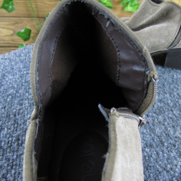 Me Too Zada Taupe‎ Suede Ankle Booties Low Heel Slip On Casual Shoes Women 8.5